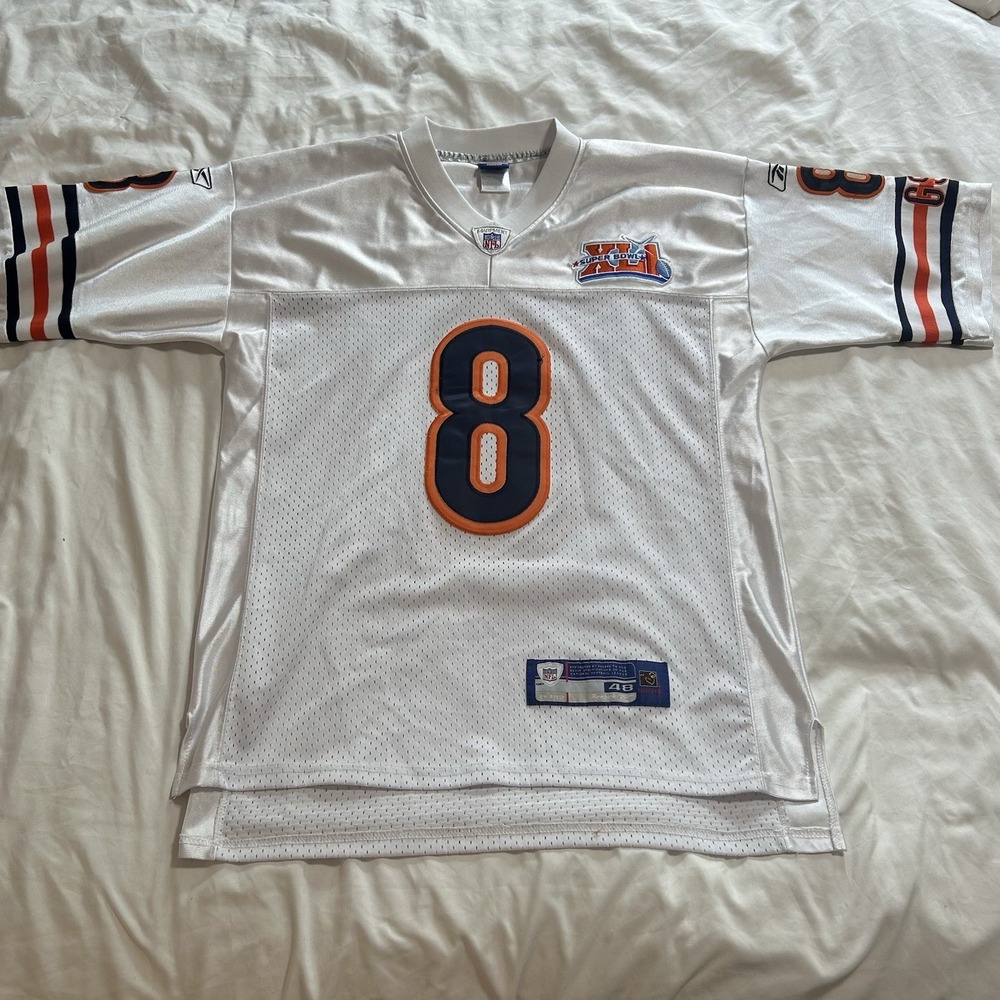 Chicago Bears Jersey Mens Medium White NFL Football Rex Grossman 8 Reebok
